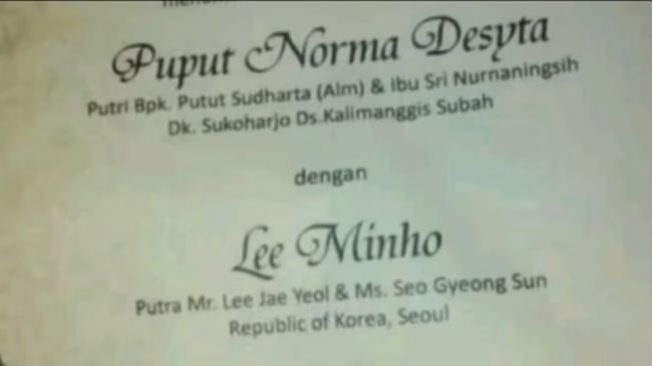 Siapa Lee Minho yang Menikahi Puput? (Instagram/pekalonganinfo)