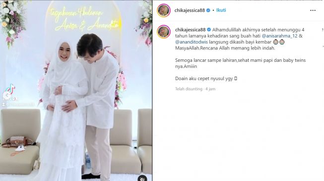 Penampilan Anisa Rahma saat acara tasyakuran (instagram/chikajessica88)