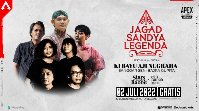 Event bertajuk Jagad Sandya Legenda, yang digelar untuk mempromosikan Apex Legends Mobile, dilaksanakan di M Bloc Space, Jakarta Selatan pada 30 Juni - 3 Juli 2022. [Dok EA]