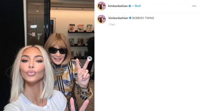 Kim Kardashian selfie dengan Anna Wintour (instagram/kimkardashian)