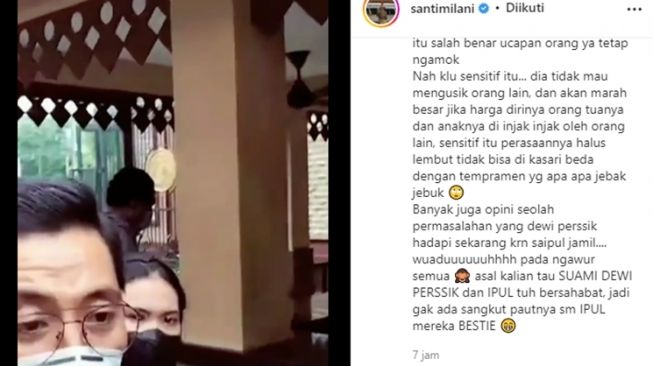 Salah seorang kerabat Dewi Perssik geram sang artis disebut temperamental. [Instagram]