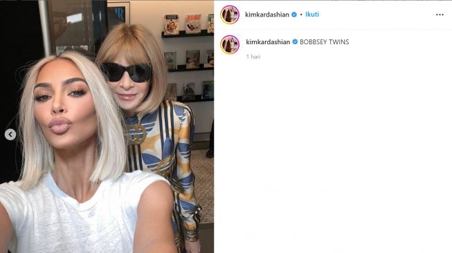 Kim Kardashian selfie dengan Anna Wintour (instagram/kimkardashian)