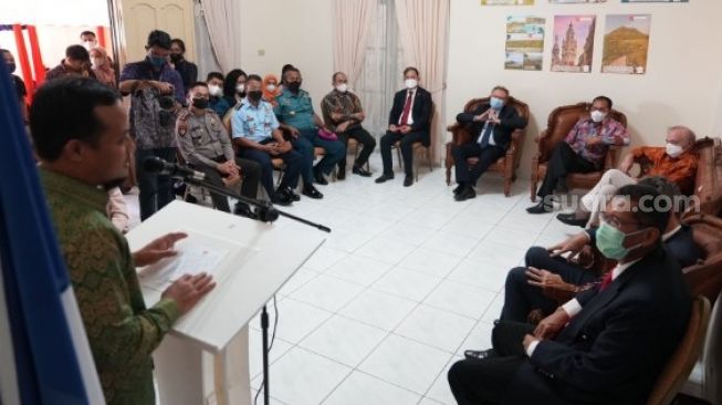 Duta Besar Prancis untuk Indonesia, Oliver Chambard, meresmikan Alliance Francaise De Makassar dan Kantor Konsulat Prancis di Makassar, Kamis 23 Juni 2022 [SuaraSulsel.id/istimewa]