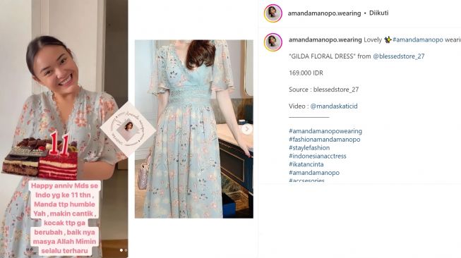 Dress amanda manopo hanya Rp100ribuan (instagram/amandamanopo.wearing)