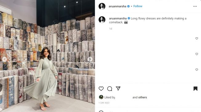 Foto: Marsha Aruan Pakai Long Flowy Dress, Cantiknya Bikin Pusing (instagram/aruanmarsha)