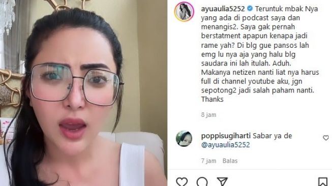 Unggahan Ayu Aulia soal Tiara Marleen. [Instagram]