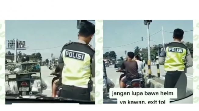 Pemotor kepergok polisi tak pakai helm, cuma difoto dari belakang (Instagram)