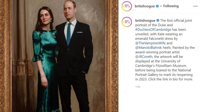 Intip Gaya Kate Middleton dan Pangeran William dalam gambar terbaru yang dipamerkan di museum (Instagram/britishvogue)
