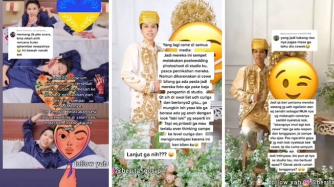 Viral video prewedding Erayani, wanita yang berpura-pura menjadi pria dan menikahi wanita Jambi. (Instagram/@berita_gosip)