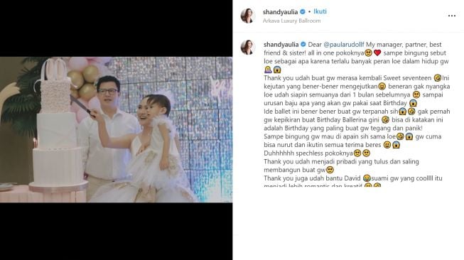 Ulang tahun Shandy Aulia (instagram/shandyaulia)