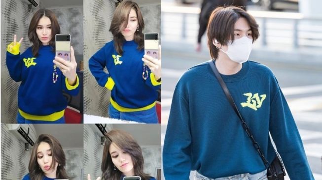 Gaya Ayu Ting Ting Kembaran Item Fesyen dengan Artis Korea (instagram/@ayutingting92)