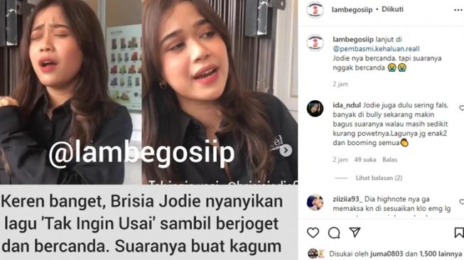 Unggahan soal Brisia Jodie [Instagram/@lambegosiip]