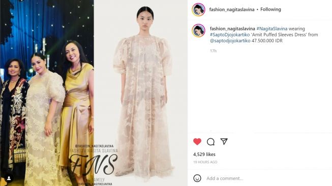 Foto: Hadiri Acara Pernikahan Putri Tanjung, Dress Nagita Slavina Bikin Warganet Hanya Bisa Tersenyum Melihat Harganya (instagram/fashion_nagitaslavina)