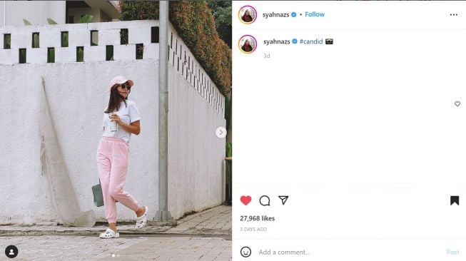 Foto: Syahnaz Pamer Potret Street Style, Warganet Puji Mirip Kendall Jenner (instagram/syahnazs)