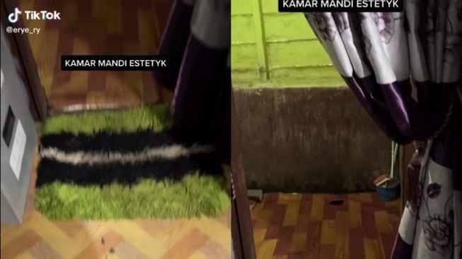 Emak Dapat Inspirasi, Kamar Mandi Disulap 'Estetik' Berlapis Karpet, Warganet: Auto Pengen Ngacir