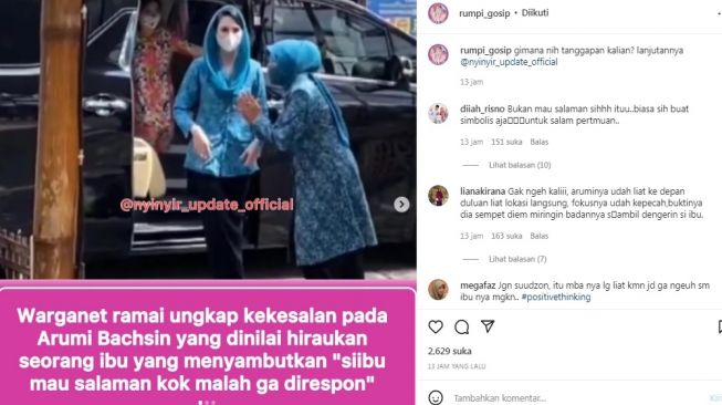 Unggahan soal Arumi Bachsin [Instagram/@rumpi_gosip]