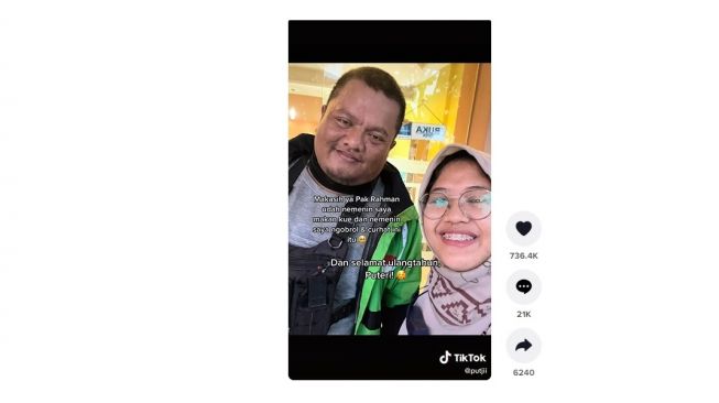 Rayakan ulang tahun bersama driver ojol. [TikTok]