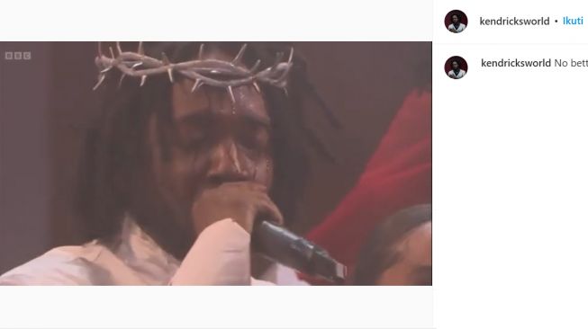 Kendrick Lamar berhasil membuat penonton terpana, tampil di Glastonburry kenakan mahkota dengan 8000 berlian (Instagram/kendricksworld)