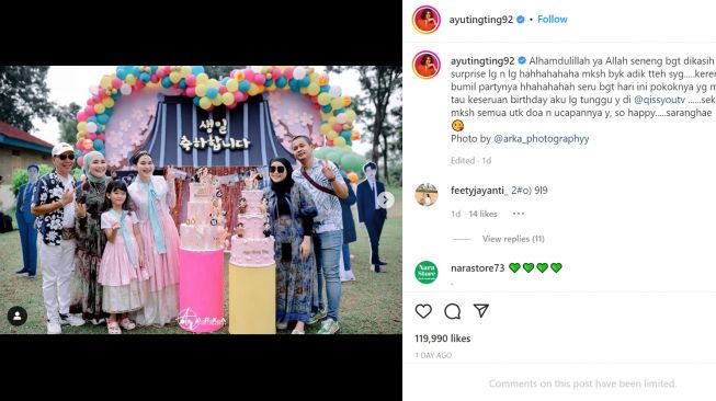 Foto: Ayu Ting Ting Cosplay Jadi Eonni Korea Selatan di Perayaan Ulang Tahunnya, Langsung Banjir Pujian Warganet (instagram/ayutingting92)