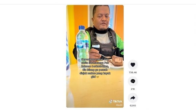 Rayakan ulang tahun bersama driver ojol. [TikTok]