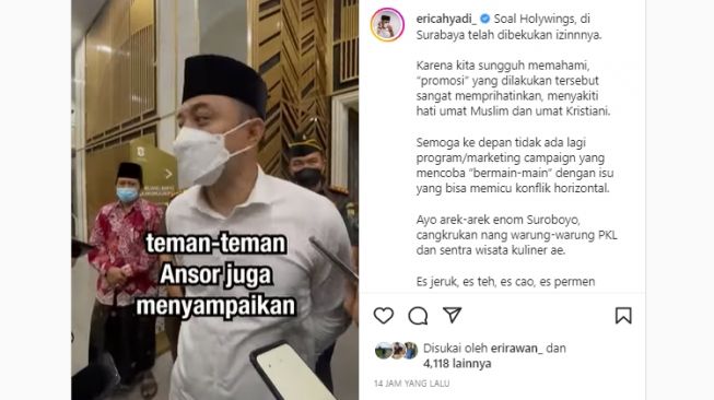 Eri Cahyadi Bekukan Izin Operasional Holywings Surabaya: Cangkruk Nang Warung ae...
