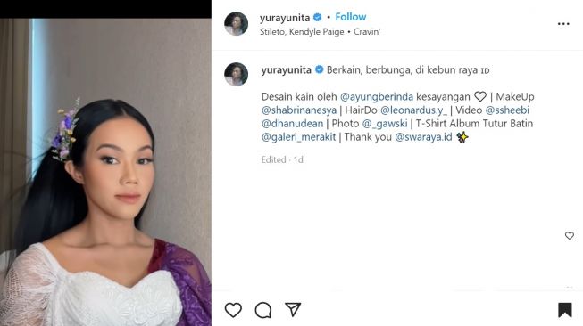 Foto: Pakai Baju Berkain dan Berbunga, Yura Yunita Bikin Teryura-yura (instagram/yurayunita)