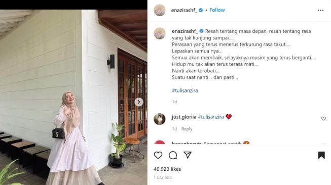 Foto: Nadzira Shafa Bagikan Potret OOTD Serba Nude, Cantiknya Bikin Meleleh (instagram/enazirashf)