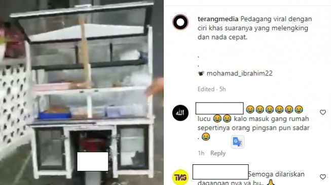 Potret pedagang keliling bikin calon pembeli syok karena suara melengkingnya (Instagram)