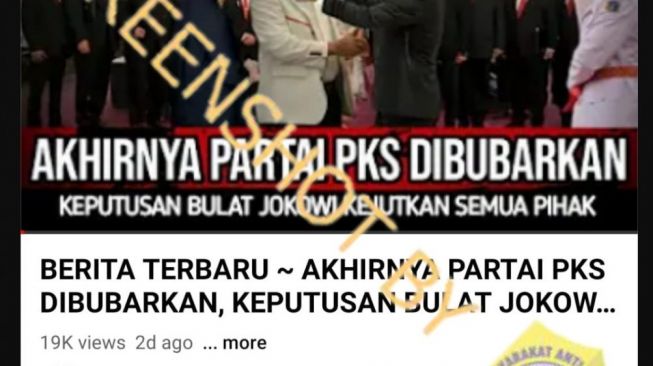 CEK FAKTA: Benarkah Partai PKS Dibubarkan?