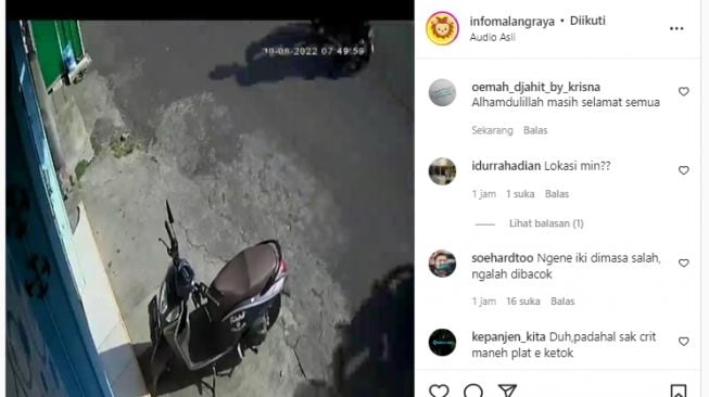 Viral Rekaman CCTV Pencuri Motor Bawa Sajam di Malang, Aksinya Berhasil Digagalkan Pemilik