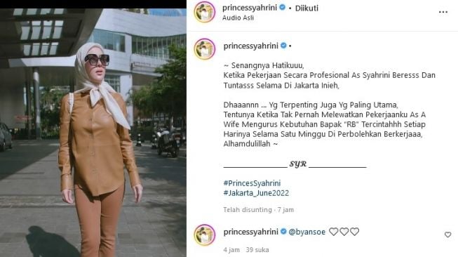 Syahrini comeback ke dunia hiburan? [Instagram]