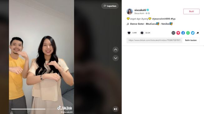 Jess no limit dan sisca kohl joget bareng (tiktok/siscakohl)