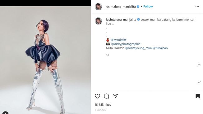 Foto: Gaya Lucinta Luna Seperti Cewek Mamba, Warganet: Cocok Jadi Member ke-5 AESPA (instagram/lucintaluna_manjalita)