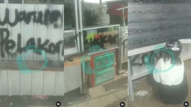 Viral! Warung Hancur Dicoret-coret Diduga Karena Pemilik Jadi Selingkuhan Suami Orang, Tuai Perdebatan