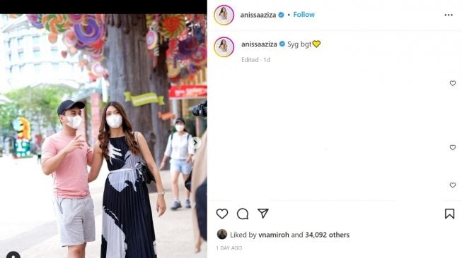 Foto: Dikira Dress Turun Naik, Begini Potret Gemas Anissa Aziza bersama Keluarga Kecilnya