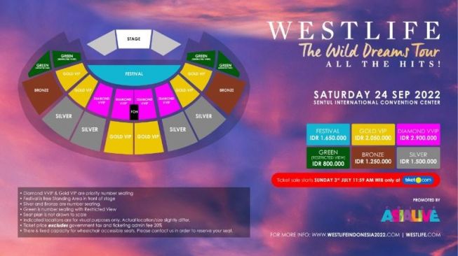 Venue Konser Westlife di Sentul, 24 September 2022. 