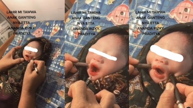 Viral Bayi Masih Merah Ditusuk Pensil Diduga demi Bentuk Lesung Pipi, Ekspresi Sakit Bikin Publik Geram