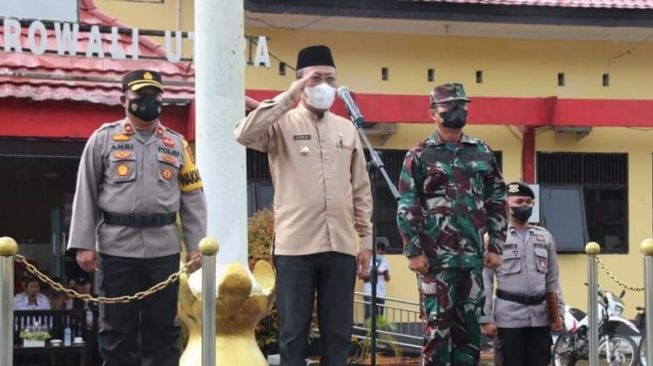 Polres Morowali Utara Gelar Apel Pasukan Pilkades Serentak Tahun 2022