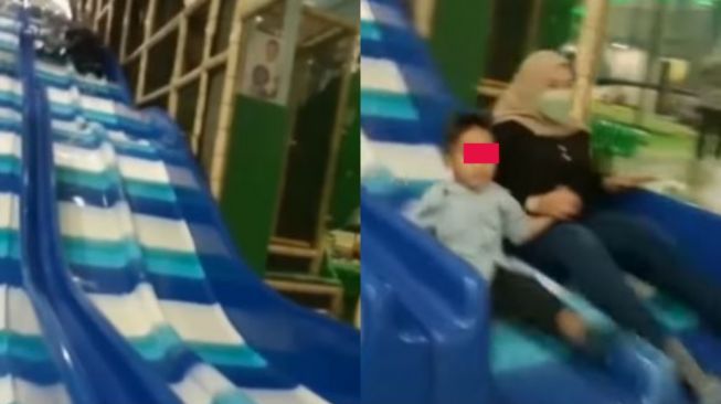 Viral Ibu dan Anak Main Perosotan Berakhir Tabrak Wanita: Ngapain di Situ?