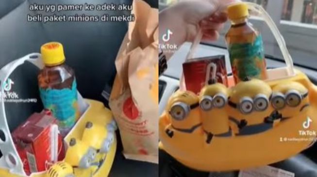 Kakak Pamer Beli Paket Minions dari Resto, Reaksi Adik Lelakinya Bikin Gemas