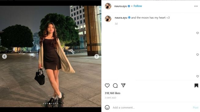 Foto: Naura Ayu Pamer Potret OOTD Nuansa Coklat Hitam, Cantiknya Kelewatan (instagram/naura.ayu)