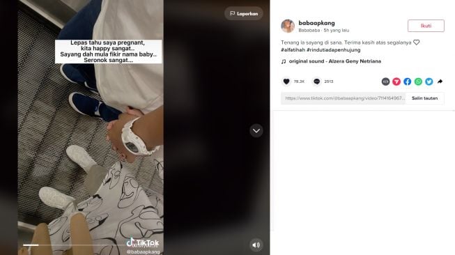 Wanita ditinggal suami saat hamil (tiktok/babaapkang)