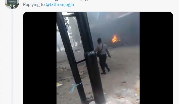 Salah satu dampak dari kekisruhan di Babarsari Jogja (Twitter/ @txtfromjogja).