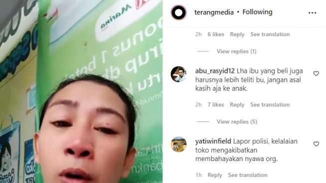 Ibu curhat anaknya alami gangguan pencernaan gegara minum susu yang diduga kaldaluarsa (Instagram/ @terangmedia).