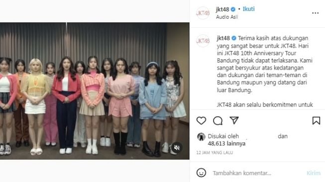 Unggahan soal JKT48 [Instagram/@jkt48]