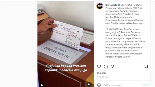 Kirim Surat ke Jokowi, KOPAJA Minta Transparansi Soal Penunjukan Penjabat Kepala Daerah