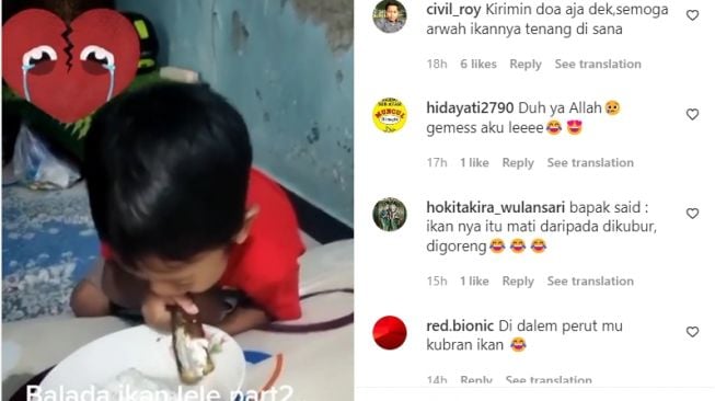 Menggemaskan, Setelah Tahu Lele Peliharaan Jadi Lauk, Bocah Ini Menangis Histeris Minta Ziarah ke Kuburan Sang Ikan