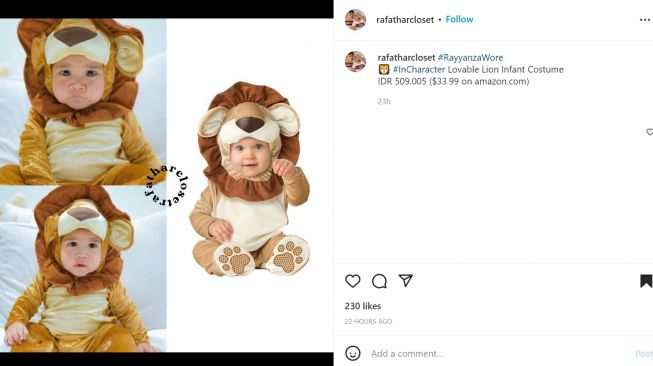 Foto: Intip 7 Potret Baby Rayyanza Pakai Kostum Unik, Gemasnya Kelewatan (instagram/rafatharcloset)