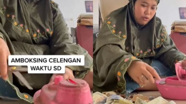 Perempuan Ini Unboxing Celengan SD, Uangnya Jadi Sorotan: Zaman Baheula