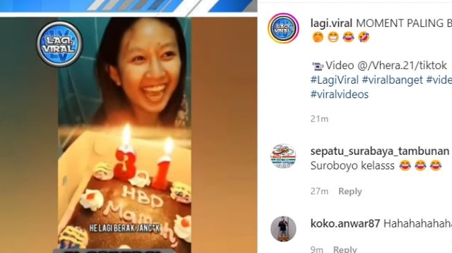 Perempuan ini dapat kejutan ulang tahun saat sedang BAB (Instagram/ @lagi.viral).